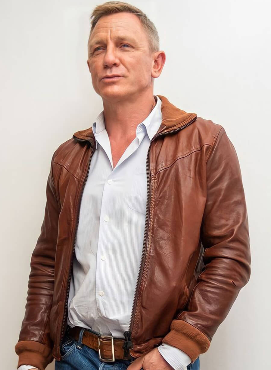 Harpoon Benoit Blanc Inspired Brown Real Leather Leather Jacket - Knives Out Style