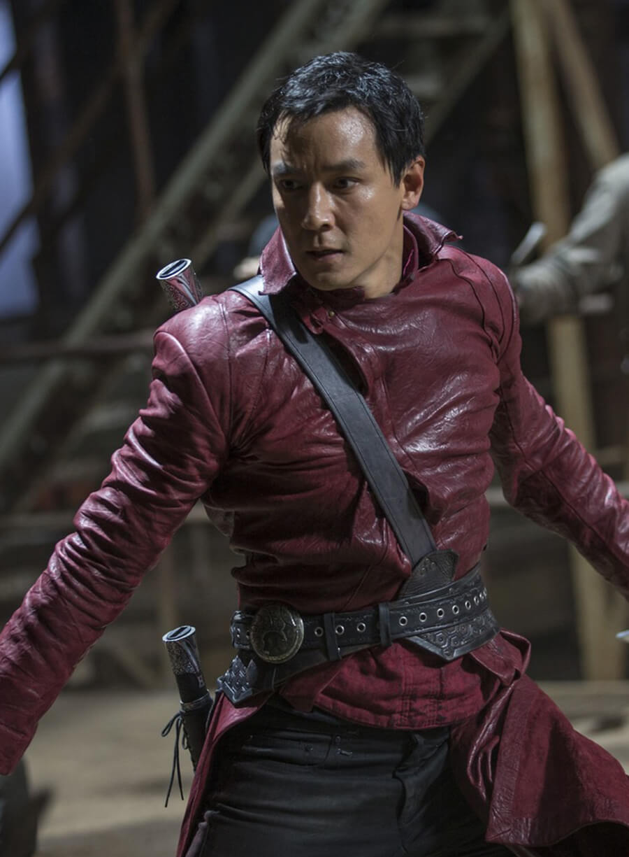 Harpoon Sunny Inspired Maroon Real Leather Coat - Into the Badlands Style