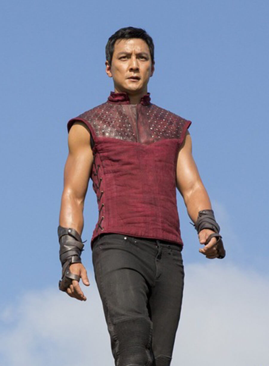 Harpoon Sunny Inspired Maroon Real Leather Leather Jacket - Into the Badlands Style