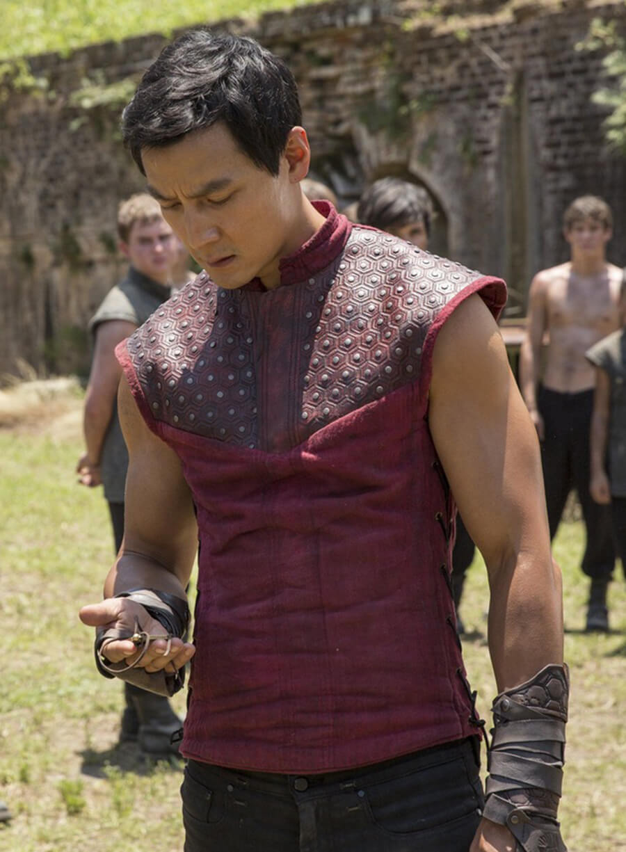 Harpoon Sunny Inspired Maroon Real Leather Leather Jacket - Into the Badlands Style