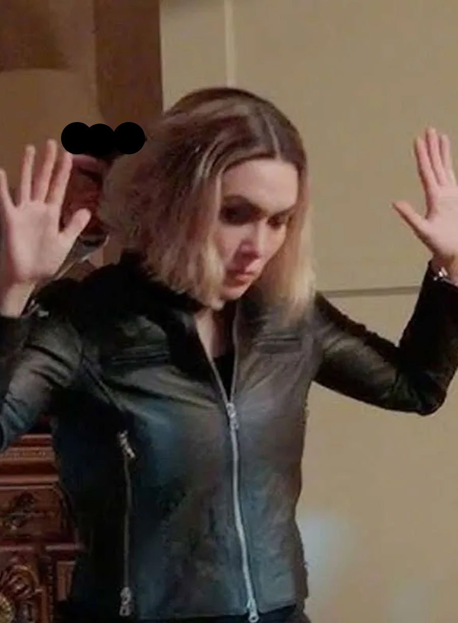 Harpoon Anais Inspired Black Real Leather Leather Jacket - The Accountant 2 Style
