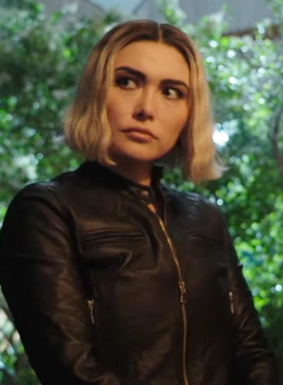 Harpoon Anais Inspired Black Real Leather Leather Jacket - The Accountant 2 Style