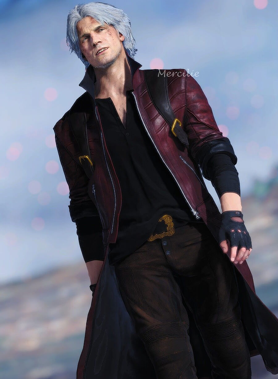 Harpoon Dante Inspired Burgundy Faux Leather Coat - Devil May Cry 5 Style