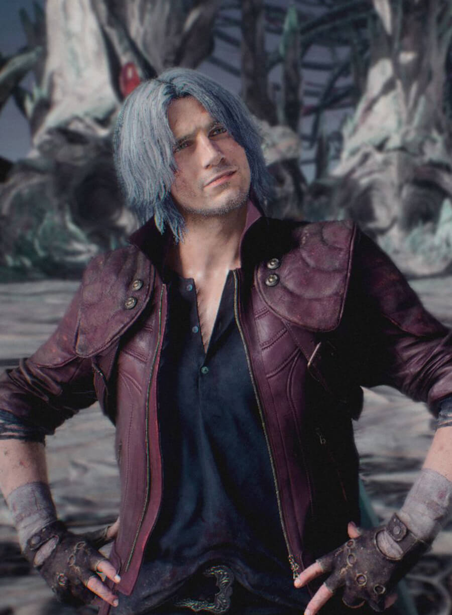 Harpoon Dante Inspired Burgundy Faux Leather Coat - Devil May Cry 5 Style