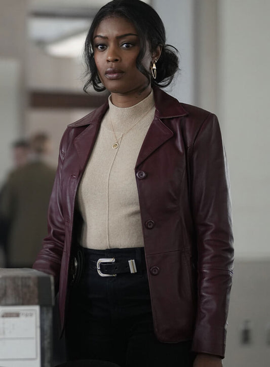 Harpoon Daphne Forrester Inspired Burgundy Leather Jacket - High Potential Style