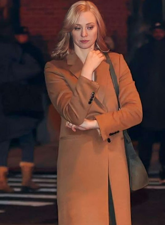 Harpoon Deborah Ann Woll Inspired Brown Wool Fabric Coat - Daredevil: Born Again Style