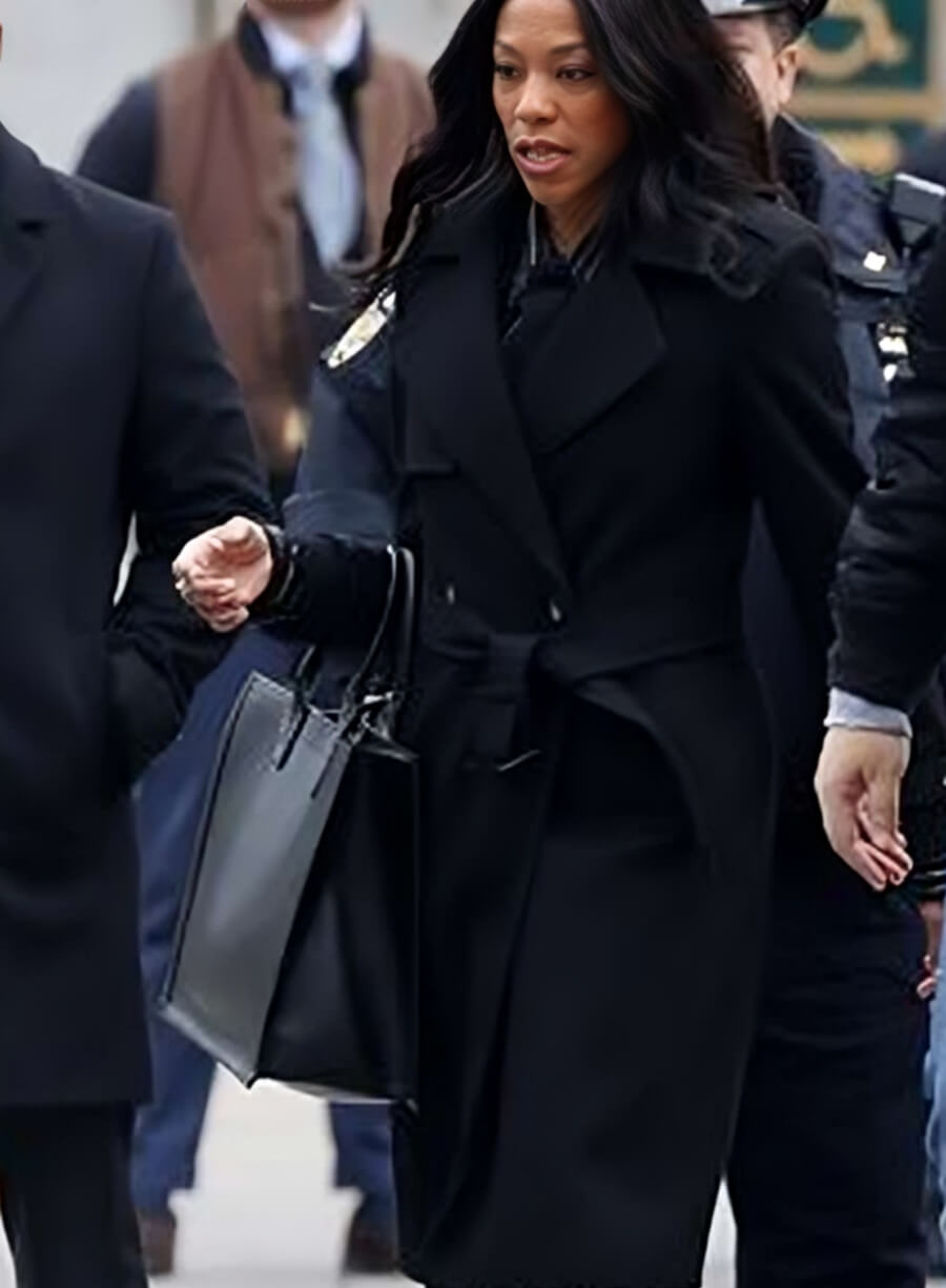 Harpoon Nikki M. James Inspired Black Wool Fabric Coat - Daredevil: Born Again Style