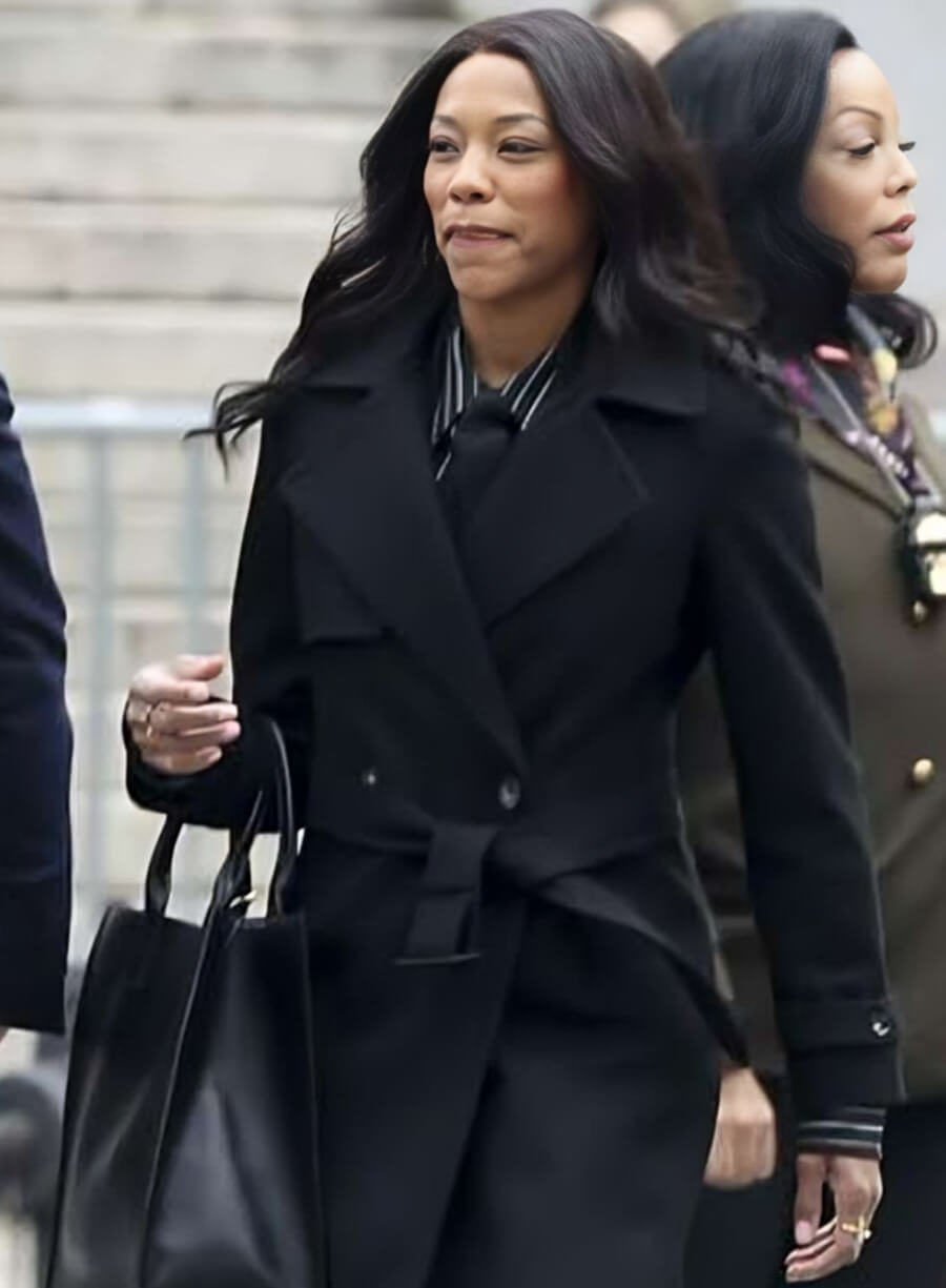 Harpoon Nikki M. James Inspired Black Wool Fabric Coat - Daredevil: Born Again Style