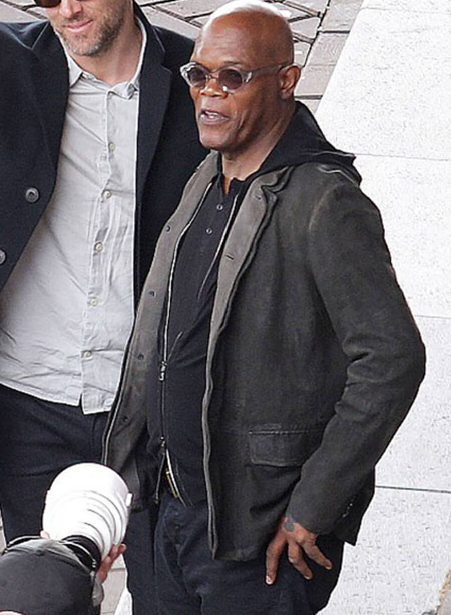Harpoon Darius Kincaid Inspired Black Leather Jacket - The Hitman's Bodyguard Style