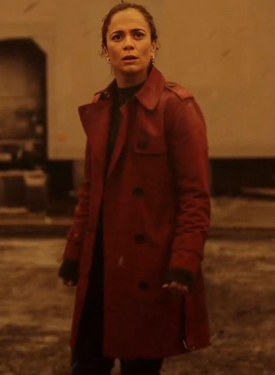 Harpoon Amanda Lucas Inspired R ed Cotton Fabric Coat - Dark Matter 2024 Style