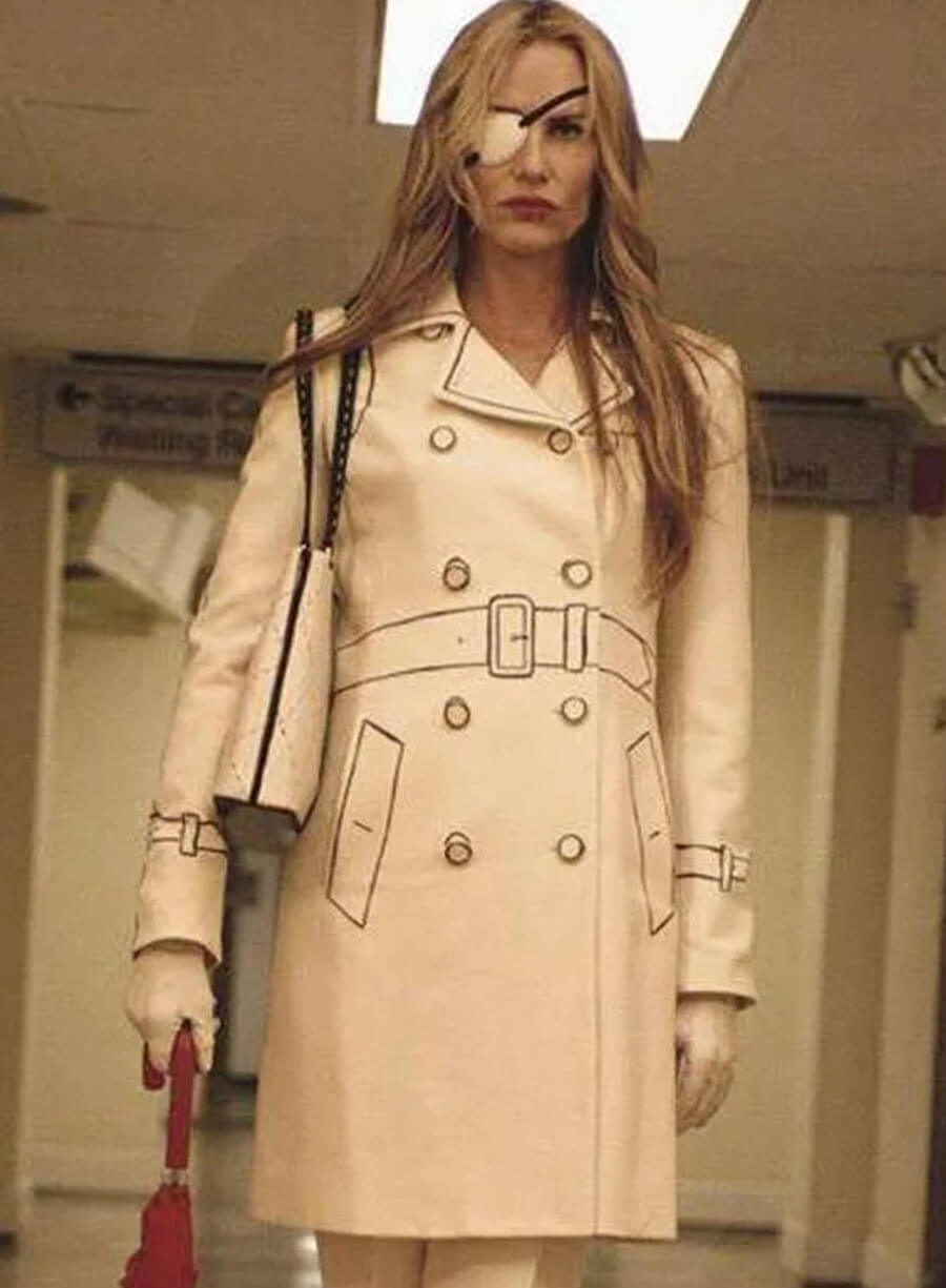 Harpoon Elle Driver Inspired White Cotton Fabric Coat - Kill Bill Vol. 1 Style