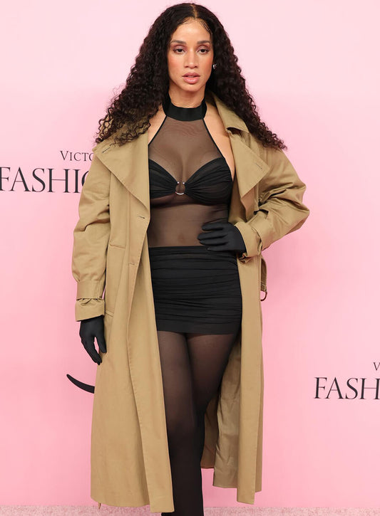 Harpoon Dascha Polanco Inspired Brown Coat - 2025 Victoria's Secret Fashion Show Style