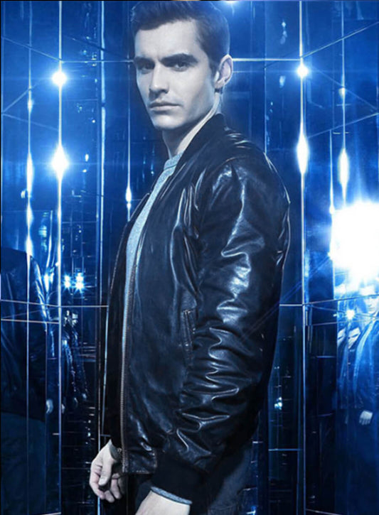 Harpoon Dave Franco Inspired Black Real Leather Leather Jacket - Now You See Me 2 Style