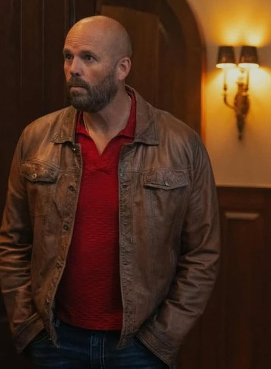 Harpoon Keith Smith Inspired Brown Real leather Leather Jacket - Peacemaker S02 Style