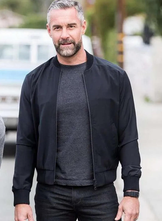 Harpoon David Kay Inspired Black Bomber Jacket - S.W.A.T. Tv Series Style