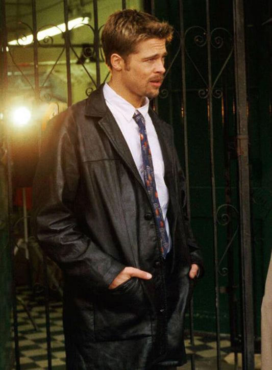 Harpoon David Mills Inspired Black Real Leather Coat - Seven Style