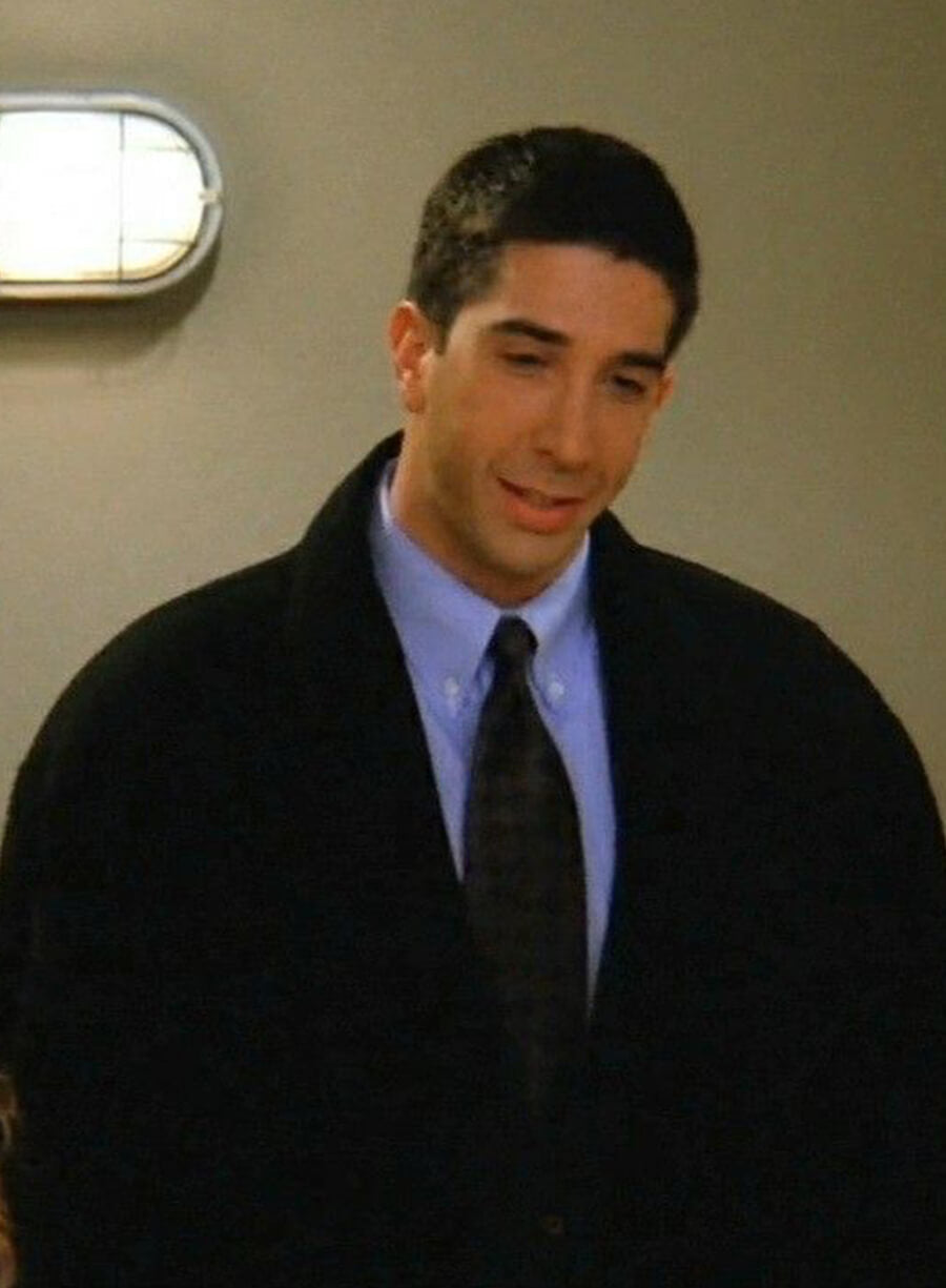 Harpoon Ross Geller Inspired Black Real Leather Coat - Friends Style