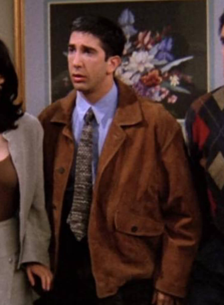 Harpoon Ross Geller Inspired Brown Suede Leather Leather Jacket - Friends Style