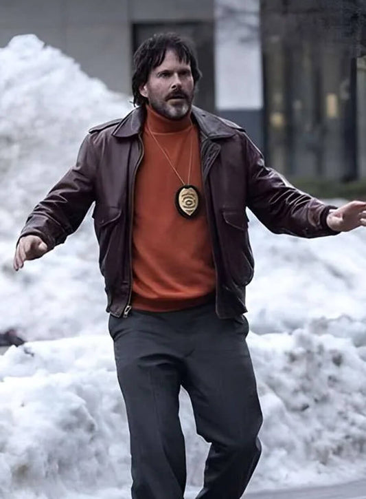 Harpoon Michael Grable Inspired Brown Leather Jacket - Dead Man's Wire Style