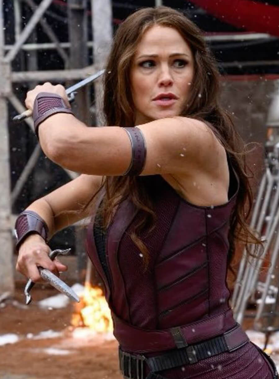 Harpoon Elektra Inspired Maroon Real Leather Costume Jacket - Deadpool and Wolverine Style