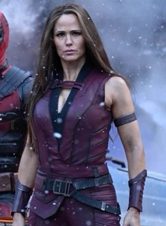 Harpoon Elektra Inspired Maroon Real Leather Costume Jacket - Deadpool and Wolverine Style