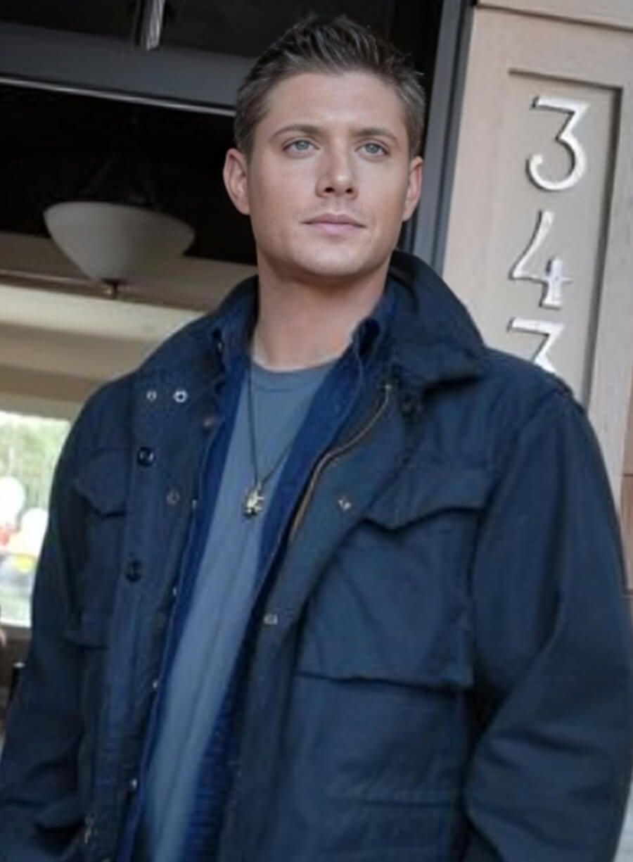 Harpoon Dean Winchester Inspired Blue Cotton Fabric Cotton Jacket - Supernatural Tv Series Style