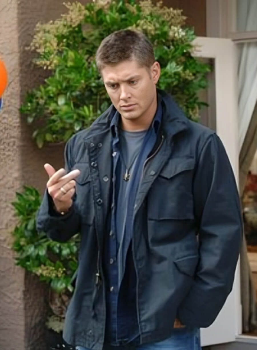 Harpoon Dean Winchester Inspired Blue Cotton Fabric Cotton Jacket - Supernatural Tv Series Style