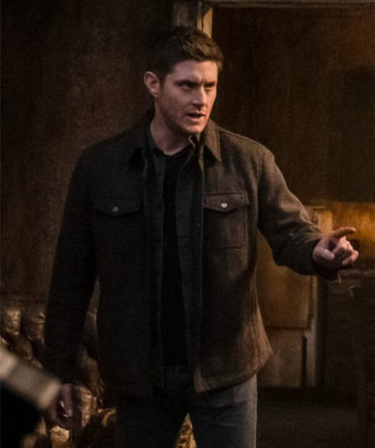 Harpoon Dean Winchester Inspired Brown Wool Fabric Wool Jacket - Supernatural Tv Series Style
