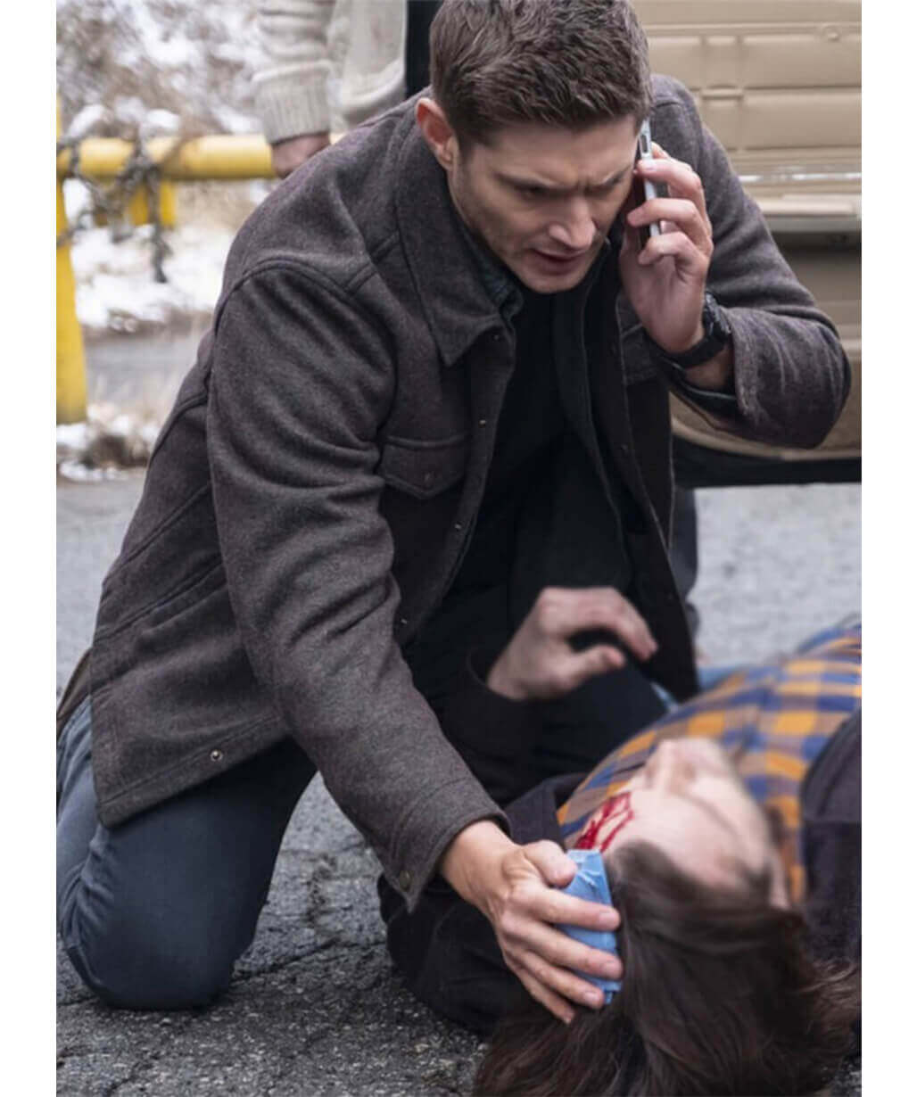 Harpoon Dean Winchester Inspired Brown Wool Fabric Wool Jacket - Supernatural Tv Series Style