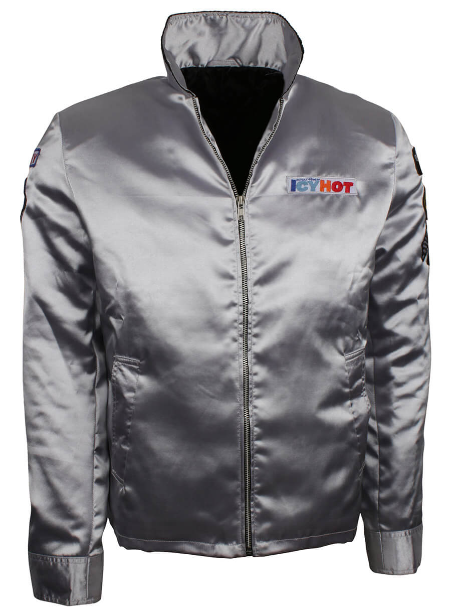 Harpoon Kurt Russell while playing Mike Stuntman Inspired Silver Satin Leather Jacket - Death Proof Style