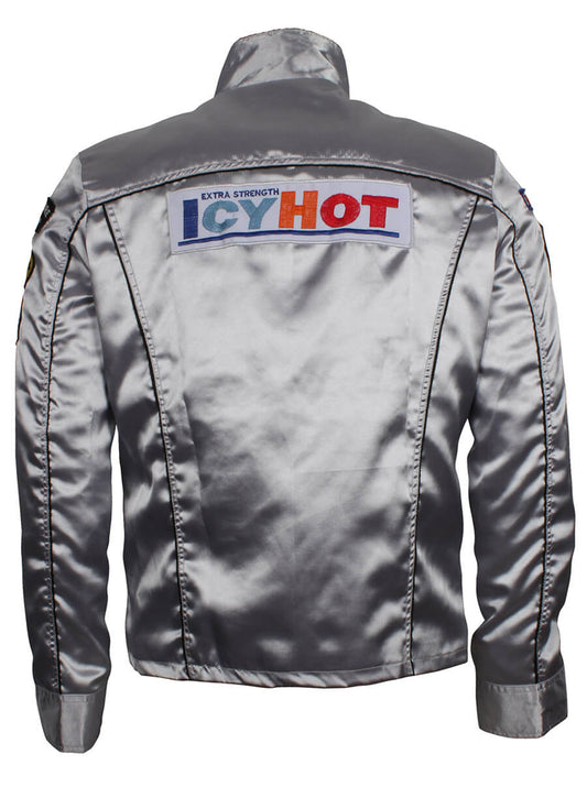 Harpoon Kurt Russell while playing Mike Stuntman Inspired Silver Satin Leather Jacket - Death Proof Style