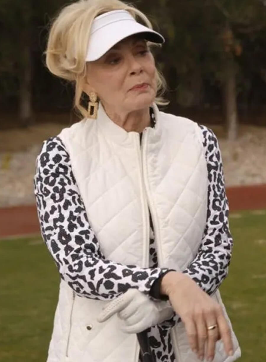 Harpoon Deborah Vance Inspired White Leather Jacket - Hacks Tv Series Style