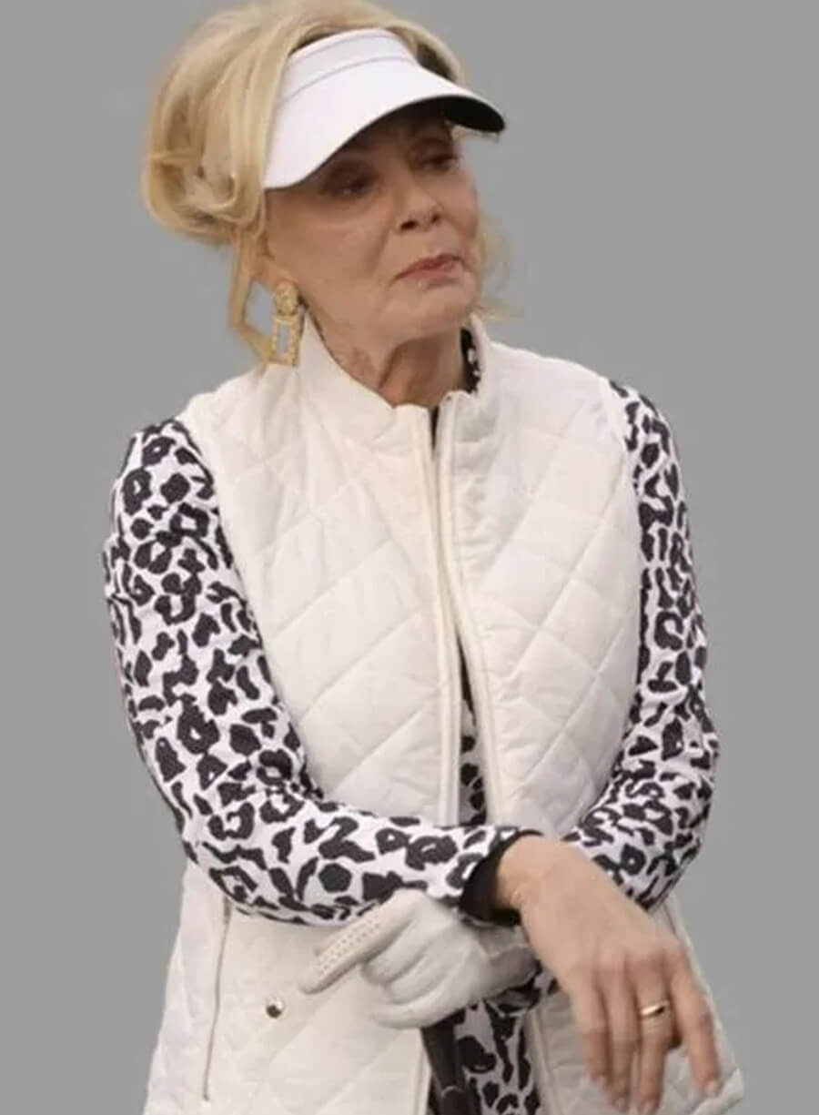 Harpoon Deborah Vance Inspired White Leather Jacket - Hacks Tv Series Style