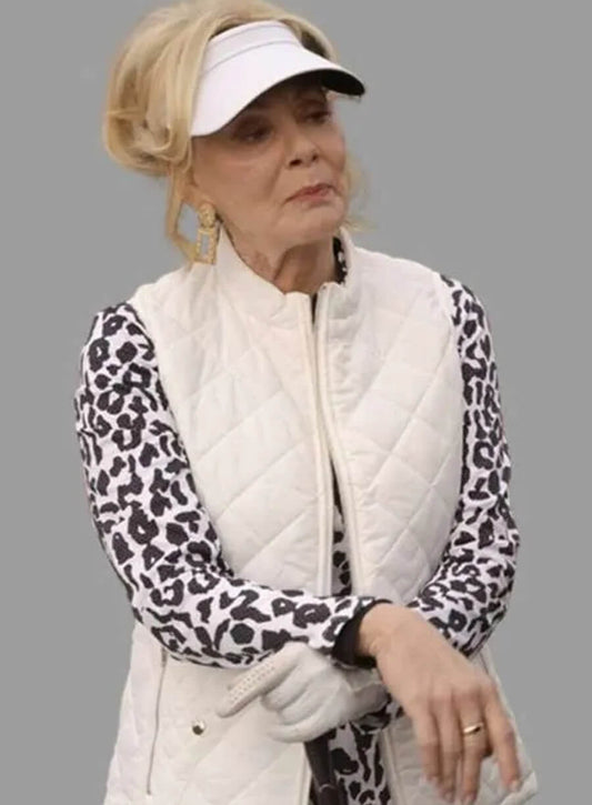 Harpoon Deborah Vance Inspired White Leather Jacket - Hacks Tv Series Style