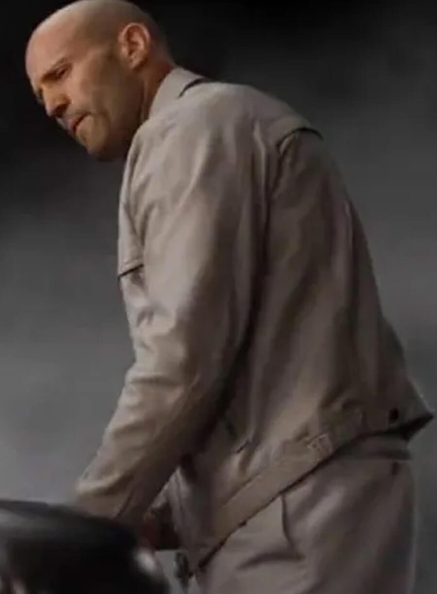 Harpoon Deckard Shaw Inspired White Leather Jacket - Fast X Style