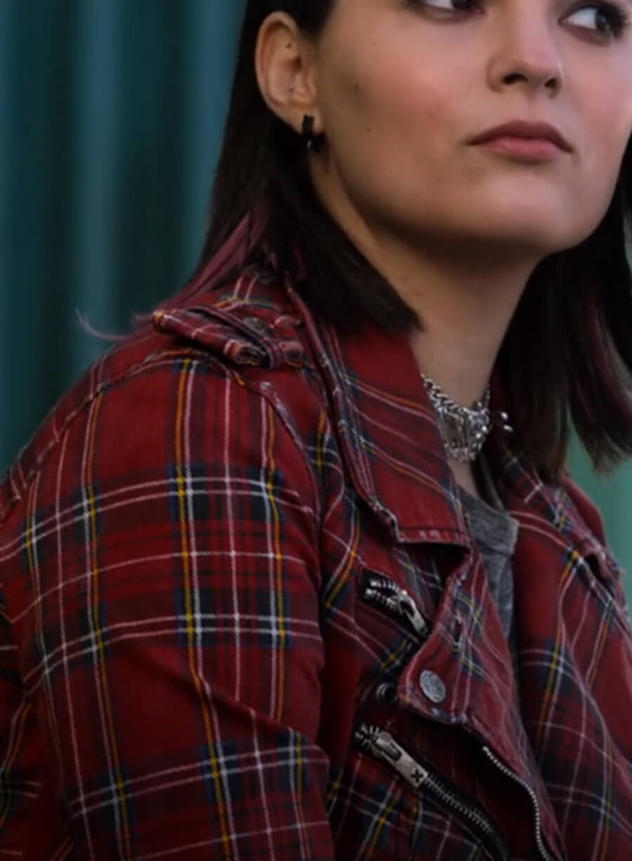 Harpoon Aurora Decker-Morningstar Inspired Red Biker Jacket - Lucifer S06 Style