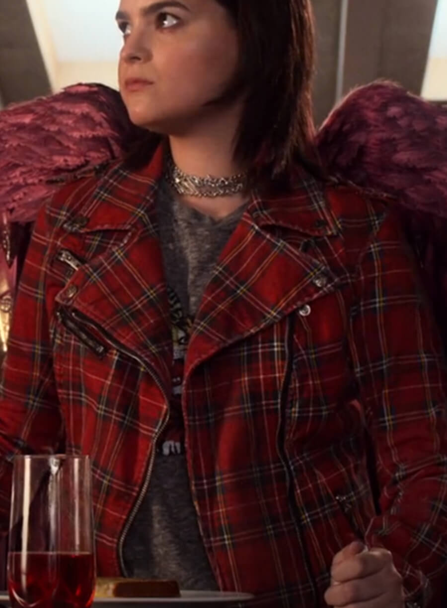 Harpoon Aurora Decker-Morningstar Inspired Red Biker Jacket - Lucifer S06 Style