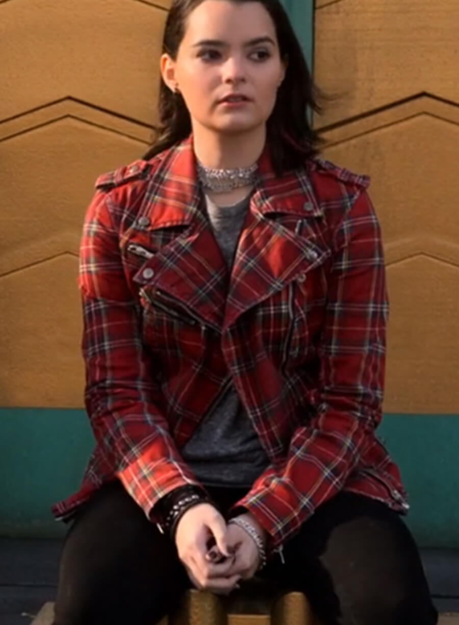 Harpoon Aurora Decker-Morningstar Inspired Red Biker Jacket - Lucifer S06 Style