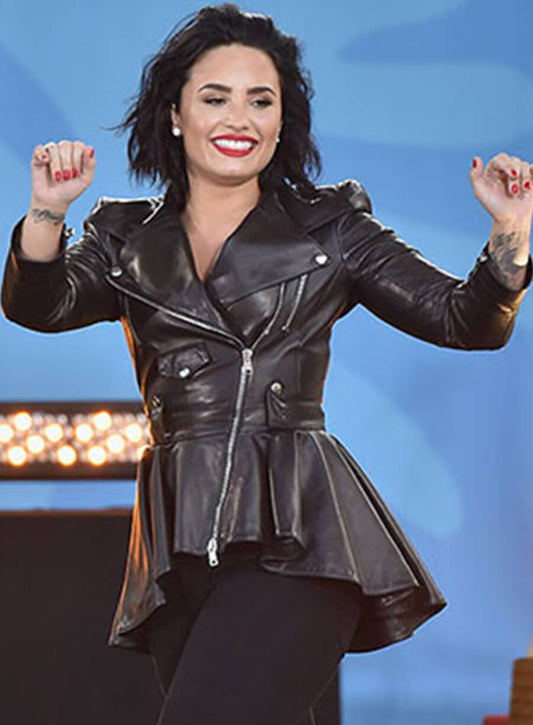 Harpoon Demi Lovato Inspired Black Leather Jacket
