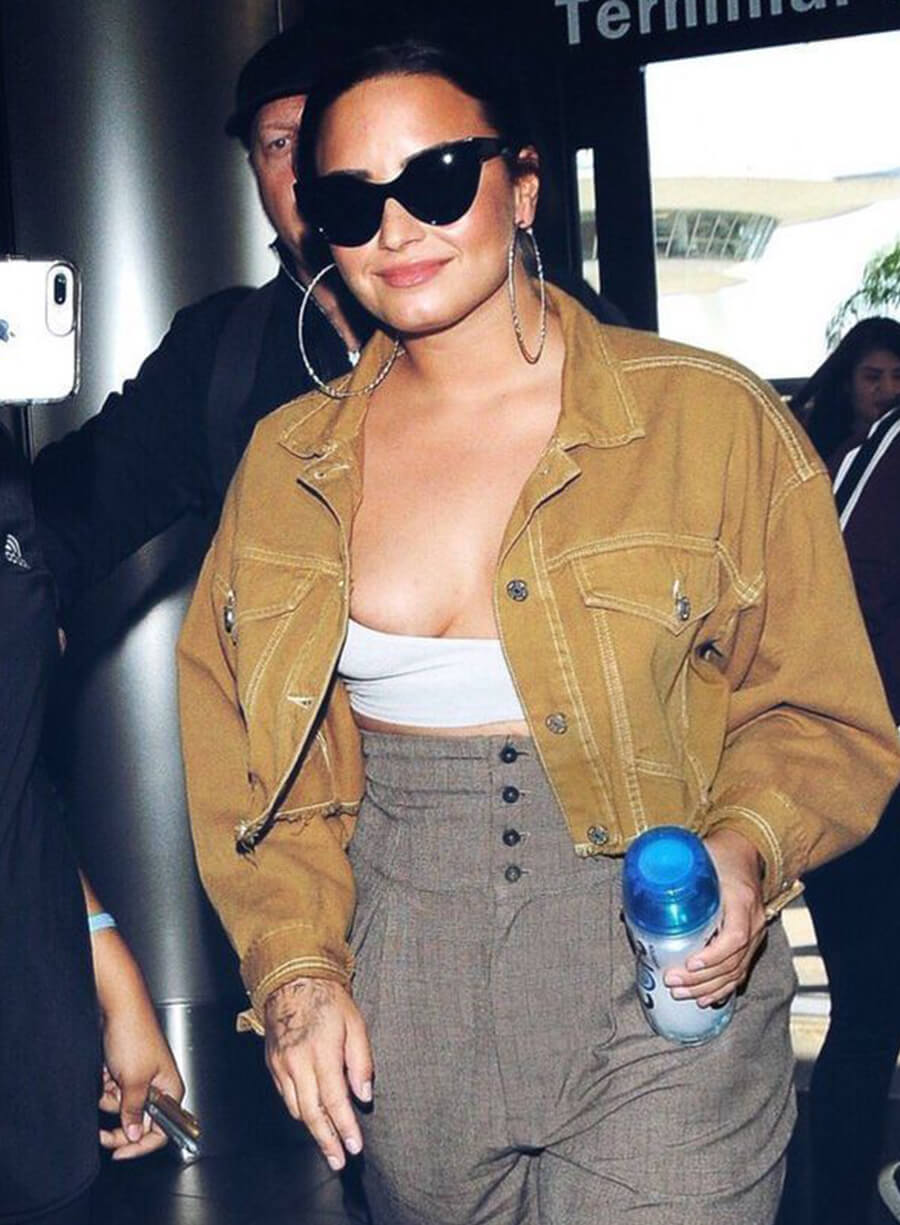 Harpoon Demi Lovato Inspired Brown Cotton Fabric Cotton Jacket