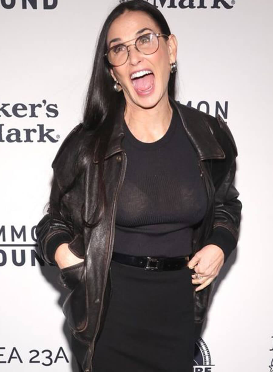 Harpoon Demi Moore Inspired Black Leather Jacket