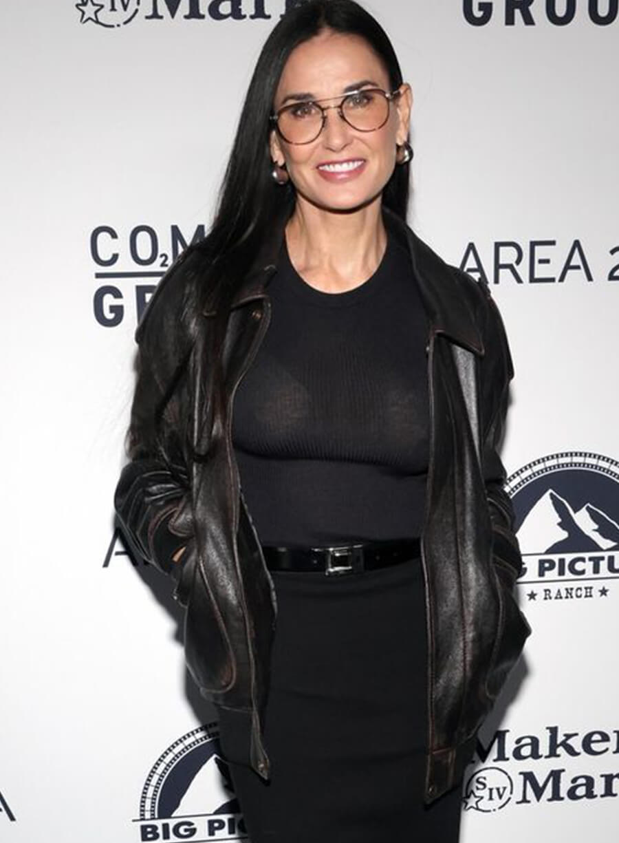 Harpoon Demi Moore Inspired Black Leather Jacket