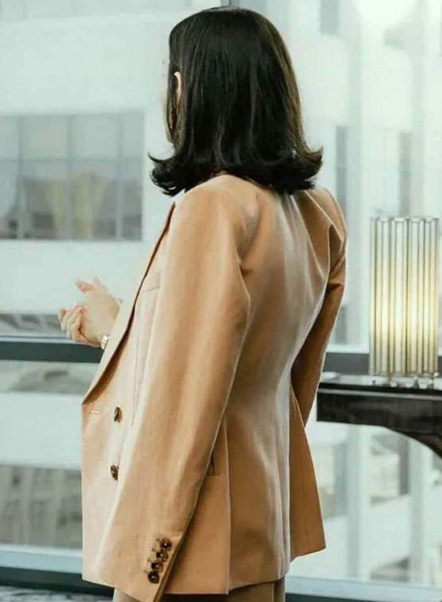 Harpoon Cami Miller Inspired Peach Leather Jacket - Landman Style