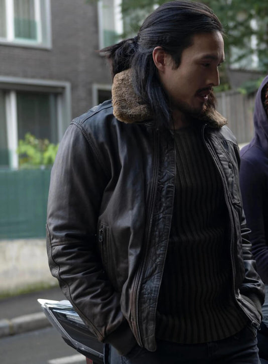 Harpoon Dovich Inspired Black Leather Jacket - The Falcon and the Winter Soldier Style
