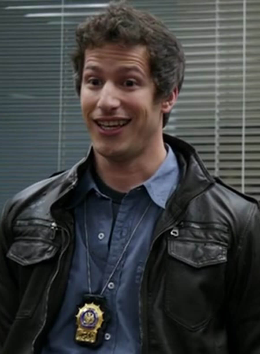 Harpoon Detective Jake Peralta Inspired Black Leather Jacket - Brooklyn Nine-Nine Style