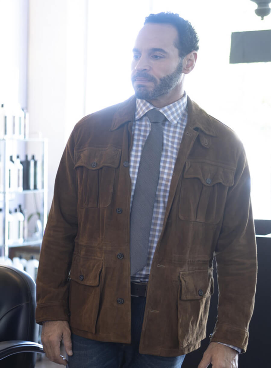 Harpoon Detective Karadec Inspired Brown Leather Jacket - High Potential S01 Style