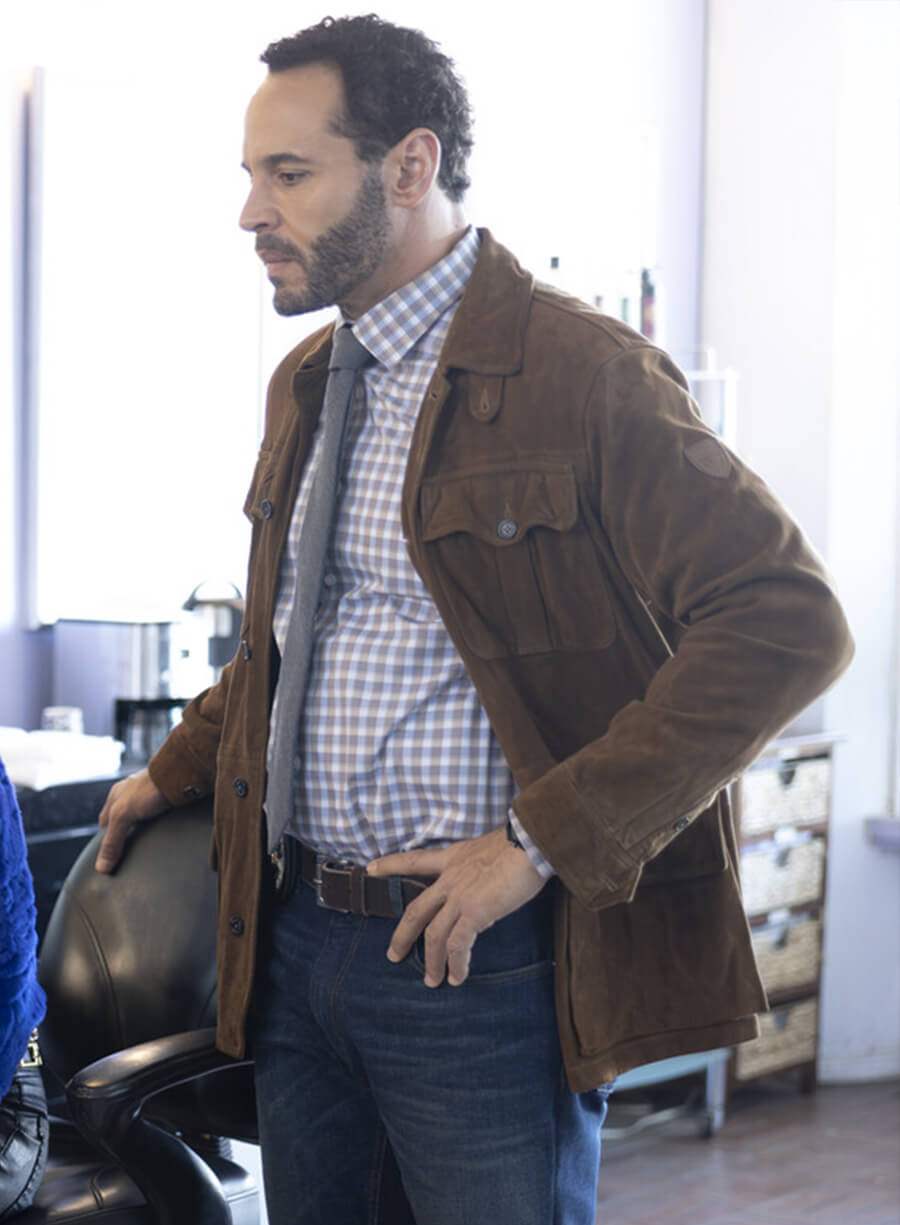 Harpoon Detective Karadec Inspired Brown Leather Jacket - High Potential S01 Style