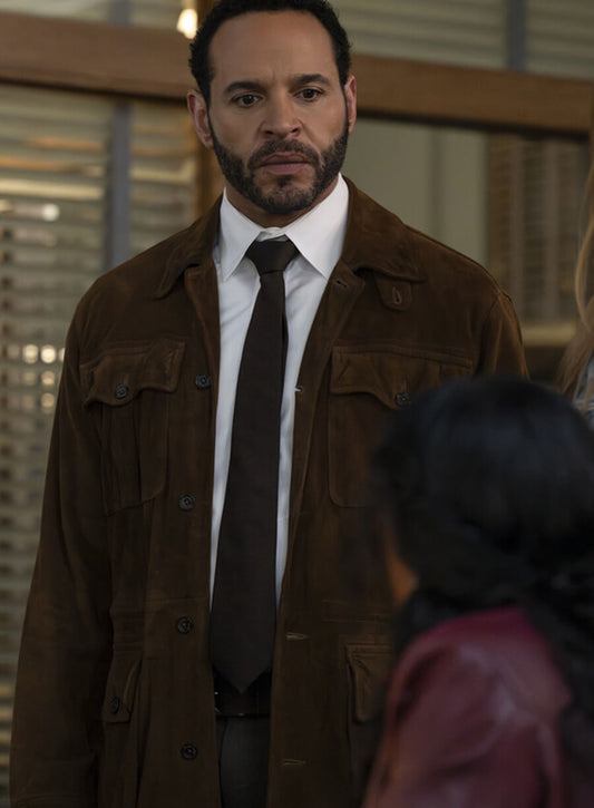 Harpoon Detective Karadec Inspired Brown Leather Jacket - High Potential S01 Style