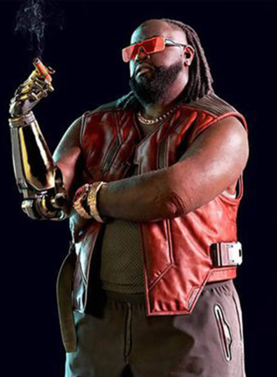 Harpoon Dexter DeShawn Inspired Red Leather Jacket - Cyberpunk 2077 V Style
