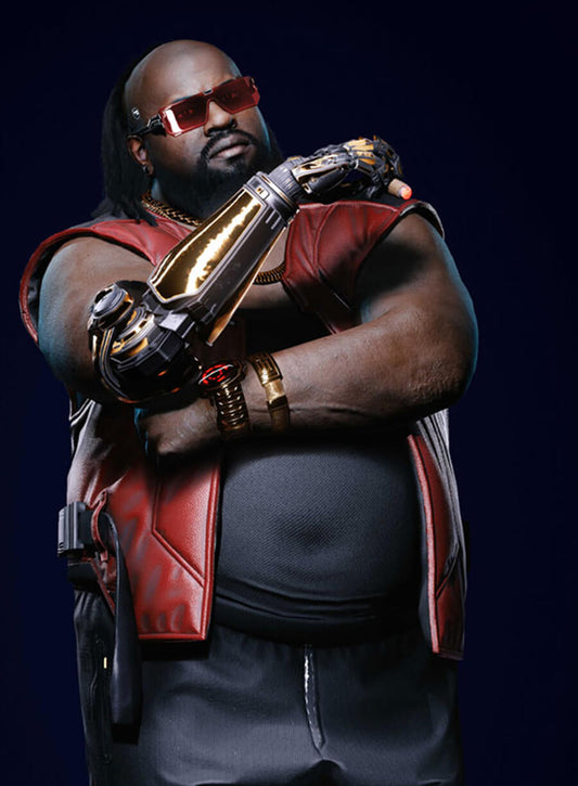 Harpoon Dexter DeShawn Inspired Red Leather Jacket - Cyberpunk 2077 V Style
